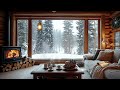 peaceful winter atmosphere at cozy living room ambience ❄️ soothing piano music u0026 gentle fireplace