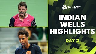 Wawrinka Faces Machac; Raonic vs Nagal; Plus Monfils! | Indian Wells 2024 Day 2 Highlights