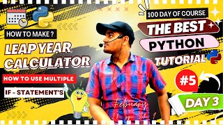 Python Leap Year Calculator | Python Program to Check Leap Year (Hindi) | Python Tutorial