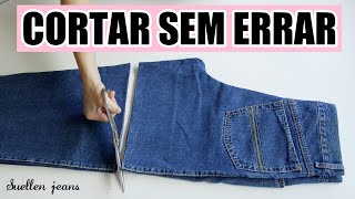 COMO CORTAR CALÇA JEANS E TRANSFORMAR EM SHORTS SEM ERRAR | O SEGREDO PARA CORTAR CALÇA JEANS