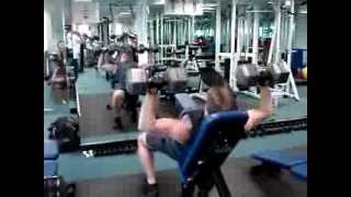 80 lb dumbbell incline bench press