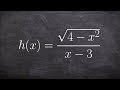 How to write the domain of a rational function with a radical