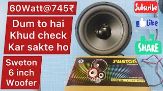 Sweton 6 inch 60 Watt woofer unboxing || Buy link in description