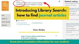 Introducing Library Search: how to find journal articles