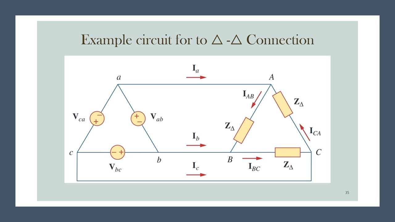 Balanced 3-Phase Circuit For Delta To Delta Connection - YouTube