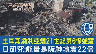 土耳其.敘利亞爆21世紀第6慘強震 日本研究:能量是阪神地震22倍｜7.8強震浩劫送愛到土敘｜TVBS新聞