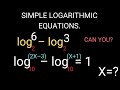 Solving Simple Logarithms Equations | Logarithm Equations || Logarithms Challenges | #onlinemathsTV