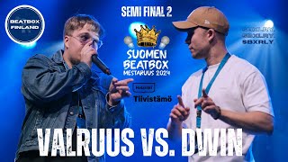 Valruus vs. Dwin | Finnish Beatbox Championship 2024 | Solo Semi Final 1