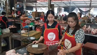 Laos :เที่ยวปากเซ จำปาสัก ลาวใต้  l ปลาน้ำโขงที่ตลาดดาวเรืองตัวใหญ่มาก