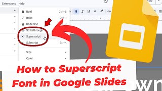 How to Superscript Font in Google Slides