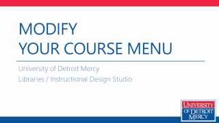 Modify your Blackboard Course Menu
