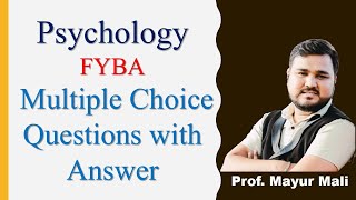 Psychology | FYBA | Multiple Choice Questions with Answer