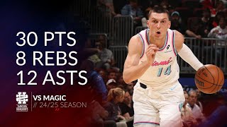 Tyler Herro 30 pts 8 rebs 12 asts vs Magic 24/25 season