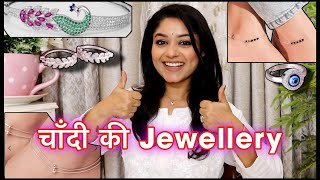 चाँदी की Jewelry payal, Ring, Bracelet, chain 92.5 silver jewellery haul / shopping with Vaishali