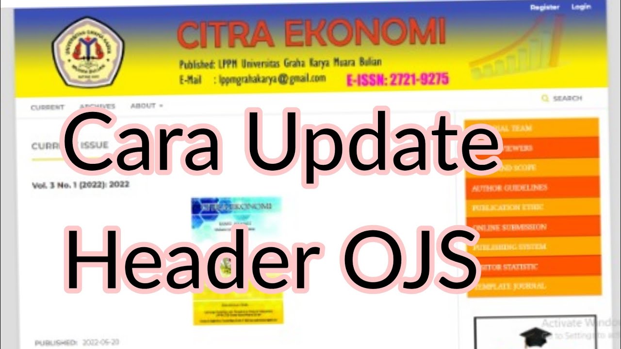 Cara Mengupdate Header Website Ojs Youtube