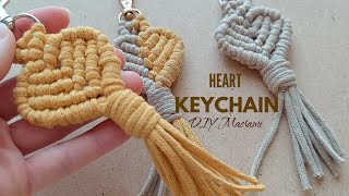 Gorgeous DIY Macrame Keychain, Two-Color Heart Key Chain Tutorial