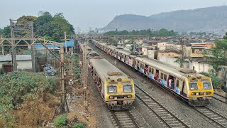 Back to Back High Speedy Parallel Racing \u0026 Crossing of Local \u0026 Express Trains || ER + CR