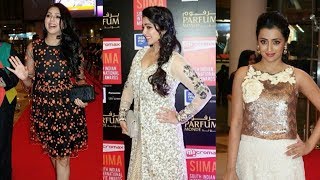 Celebrities At SIIMA Awards 2018 !! Bhimika !! Trisha !! Charmi Kaur !! Hansika !! Allu Arjun !!