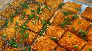 【Multi Sub】烤豆腐，在家复刻中国街头小吃铁板豆腐，简单又美味！How To Make Grilled Tofu