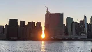 Full Manhattanhenge Sunset (+1 Day) from Long Island City Gantry Plaza State Park