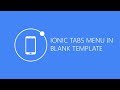 How to create a tabs menu in ionic 2/3 in a blank template