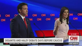 Ron DeSantis and Nikki Haley face off in final GOP debate before the Iowa caucuses