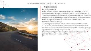 [Case Law Land] ['factual possession'] BP Properties v Buckler (1987) 55 P \u0026 CR 337 CA