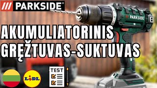 AKUMULIATORINIS GRĘŽTUVAS-SUKTUVAS PARKSIDE PABS 20-Li D5 LIETUVIŲ LIETUVA KALBA LIDL