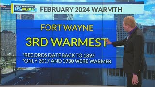 Third warmest February in Fort Wayne in the books