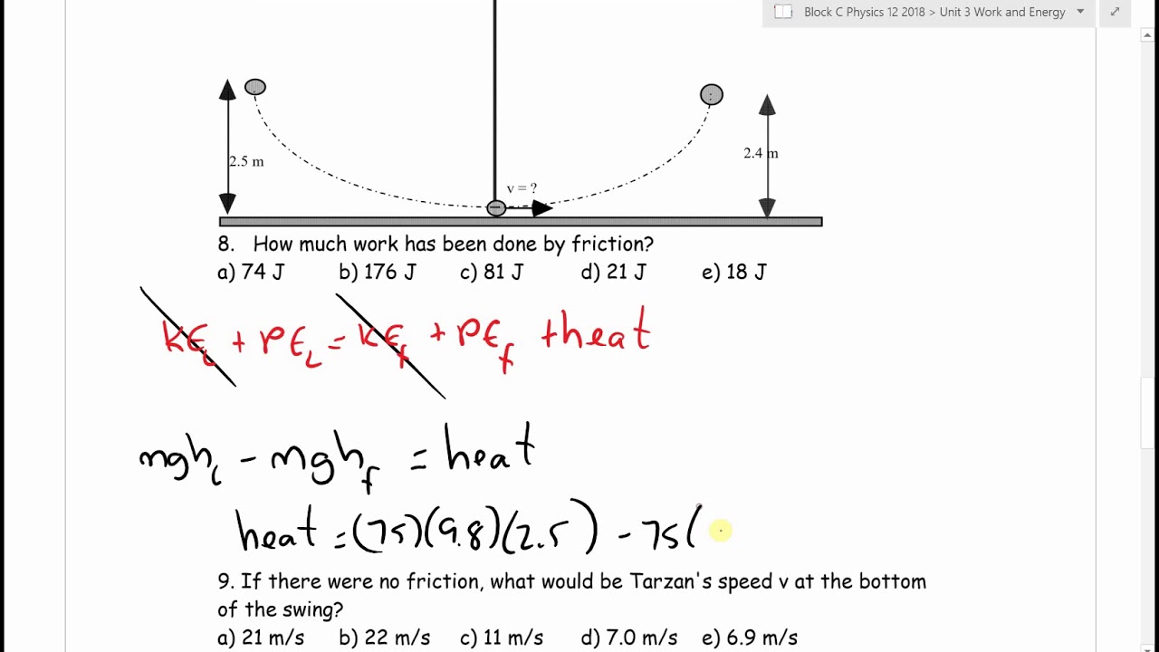 Physics 12 U3 Answer To Work Energy Quiz - YouTube