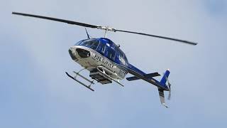 VERY LOW LASEN Pipe Survey Helicopter Bell 206B N16770 over Stevens Creek Blvd