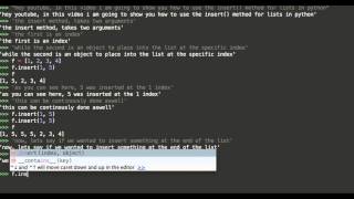 Insert() method for Python Lists