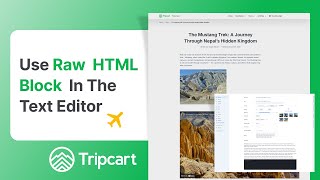 How To Use Raw HTML Block in The Text Editor | Tripcart Tutorials