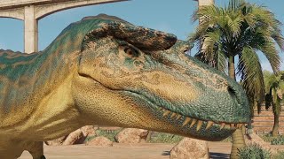 Albertosaurus vs Qianzhousaurus, Ceratosaurus, Majungasaurus \u0026 Baryonyx - JWE 2 (4K 60FPS)