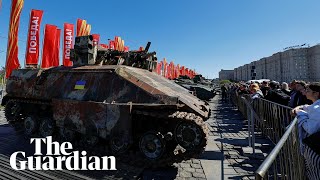 Russia parades western-made tanks captured from Ukrainian army