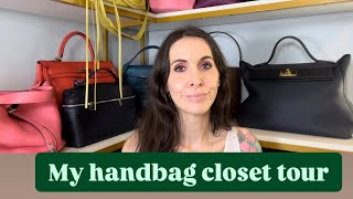 Explore my handbag closet featuring Hermes, Loro Piana, Chanel, and more!