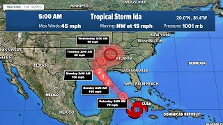 Tropical Storm Ida expected to strengthen into major hurricane before landfall