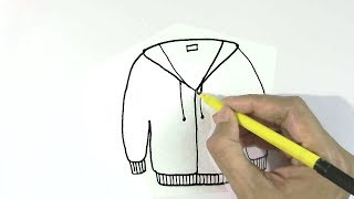 How to draw jacket or sweater  in  easy steps for  beginners