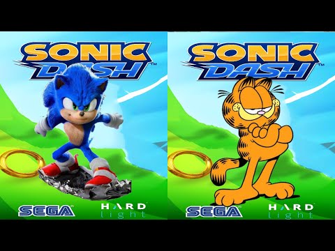 Sonic Dash vs Garfield Rush – Película Sonic vs Todos los Jefes Eggman Zazz Todos los Personajes Desbloqueados