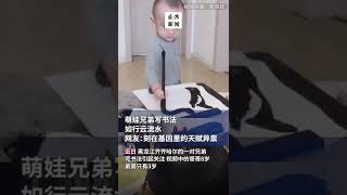 萌娃兄弟书法如行云流水，网友：刻在骨子里的天赋异禀