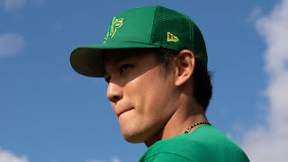 Shintaro Fujinami: interpretation \u0026 communication during bullpen session (Oakland A's, MLB)