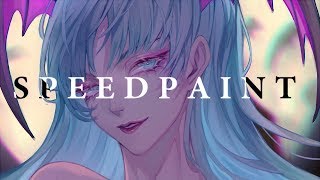 Speedpainting Morrigan - Darkstalkers - by theCecile