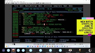 Mainframe DB2-Table Creation | MAINFRAME New Batch Feb 11th 7.30am 2025 |Anil Polsani |9908502542