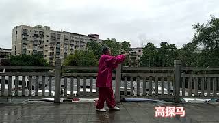 传统太极拳：大雨后，又快要下雨了，老太趁着无雨，抓紧练一练 #太极 #运动 #锻炼