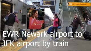 Newark airport EWR to JFK John F Kennedy by train, easy transfer at NY Moynihan Penn station