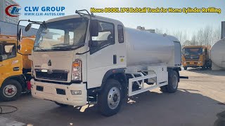 Howo LPG Gas Bowser Truck Mobile LPG Cylinder Filling Tanker 8000L