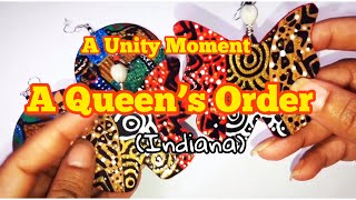 A Unity Moment (A Queen’s Order) Indiana Hand Painted Earrings Afrocentric Wearable Art Handmade