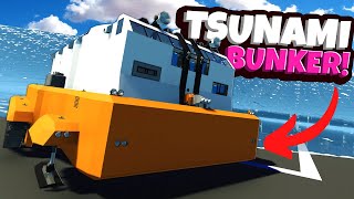 Surviving a MASSIVE WAVE in a NEW Tsunami Bunker in Stormworks Multiplayer!