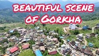 केहि दिनको झरिपछि खुलेको सुन्दर दृश्य गोरखा बजार  beautiful scene of Gorkha village