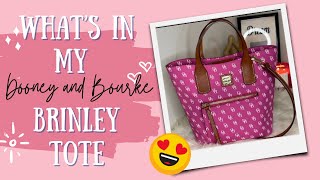 What fits in my #DooneyandBourke monogram Brinley bag|cute,comfy,charming #prettyinpink #wimb #atl